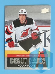 2021-22 Upper Deck Series 1 Nolan Foote #DD-23  Debut Dates New Jersey Devils
